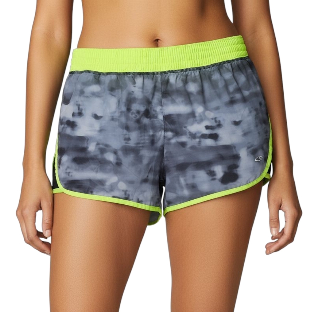 Champion Activewear Running Shorts Duo Dry Neon Yellow & Grey Women's Size L